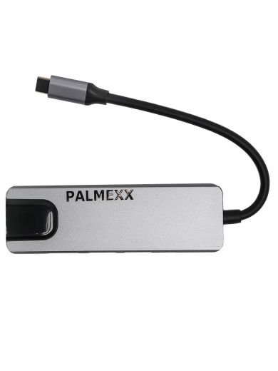 Хаб PALMEXX 5в1 USB-C to HDMI+2*USB3.0+USBC+LAN