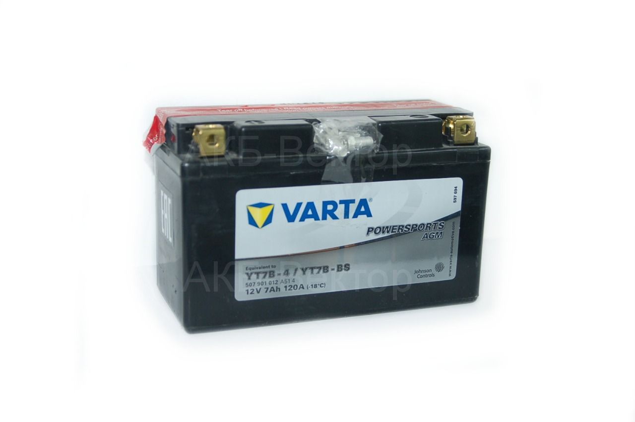 АКБ Varta Powersports  AGM 7Ач 120А(CCA) YT7B-BS