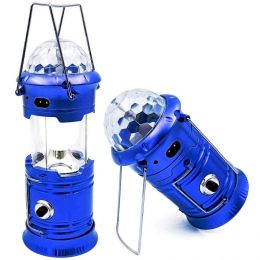 Фонарь кемпинговый раздвижной с диско-шаром (цвет Синий) | Туристические светильники