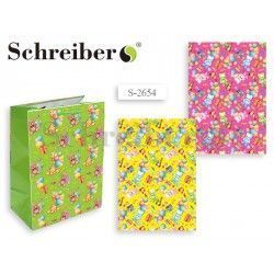 Пакет подарочный бумажный "Мишки", 32х26х12 см, 3 расцветки в ассортименте (арт. S 2654)