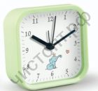 Часы -будильник настол. Perfeo Quartz "PF-TC-012", квадратные 9,5*9,5 см, зелёные