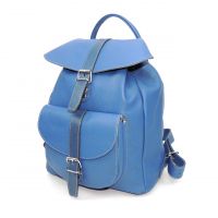 Рюкзак голубой кожаный  "Лагуна"