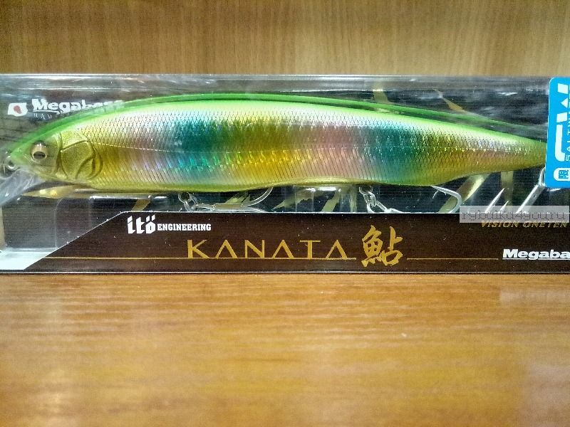 Воблер Megabass Kanata Ayu 160F SW 160 мм / 30 гр / Заглубление: 0,8 - 1,2  м / цвет: GG Gold Lime Rainbow (JP)
