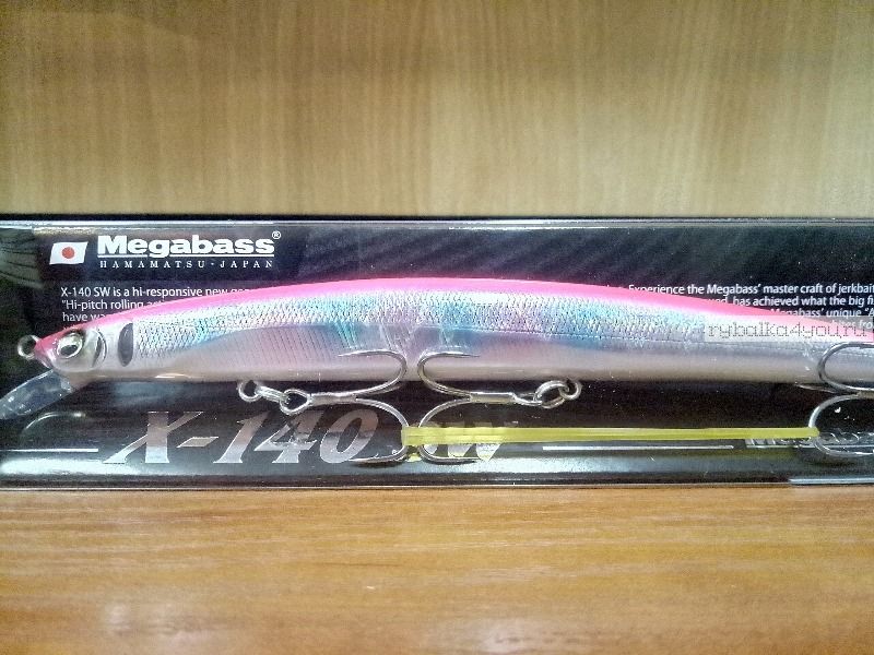 Воблер Megabass X-140 SW 140 мм / 19,5гр / Заглубление: 0,2 - 0,5 м / цвет: GG Rainbow PB (JM)