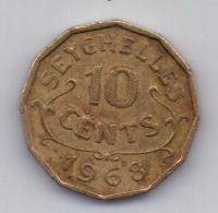 10 центов 1968 Сейшелы XF Великобритания