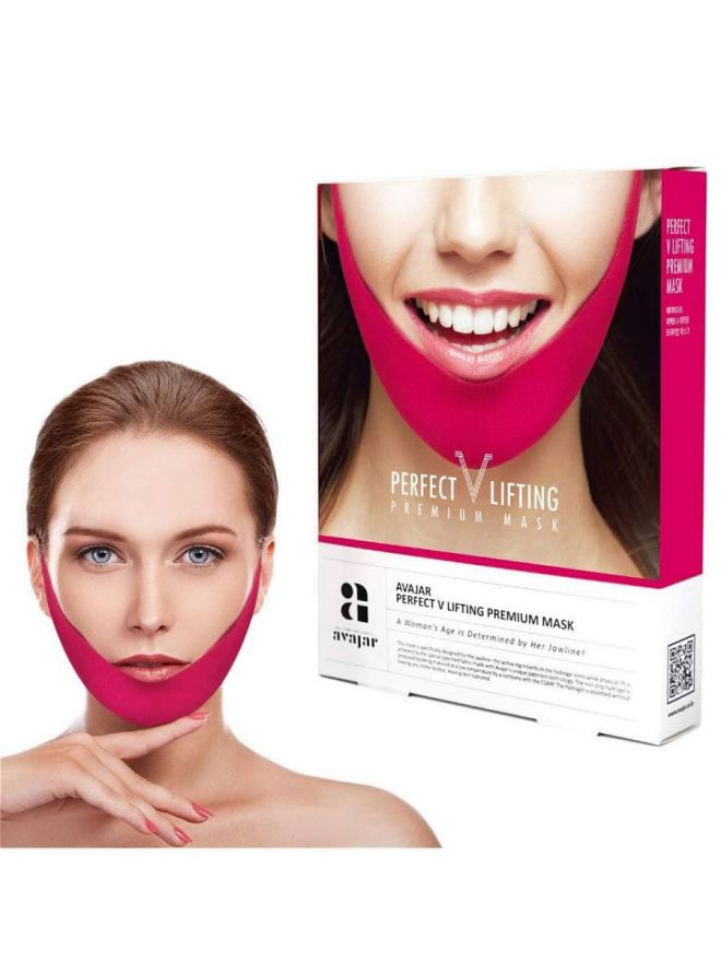 Лифтинговая маска для подбородка PERFECT V LIFTING PREMIUM MASK (розовая) (141299)