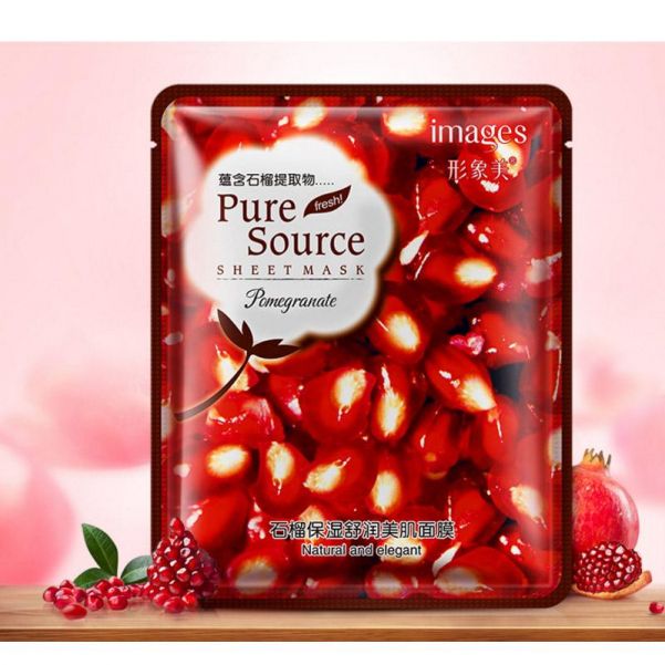 Гранатовая маска для увлажнения кожи лица Images Pure Source Sheet Mask Pomegranate