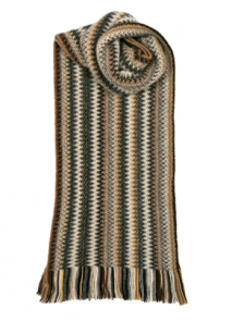 модный вязаный шотландский  шарф  Гавана Зиг-Заг HAVANA FAITH WOOL/ANGORA KNITTED SCARF, плотность 7
