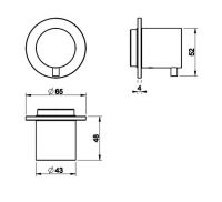 Запорный кран для термостатического смесителя Gessi 54564 схема 1