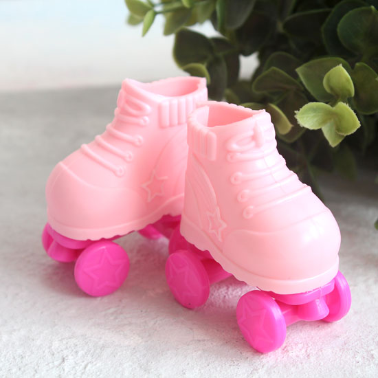 Обувь для кукол - Ролики розовые с розовыми колесами, 5 см.