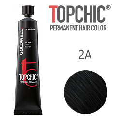 Goldwell Topchic 2A - Стойкая краска для волос - Черный пепельный 60 мл.