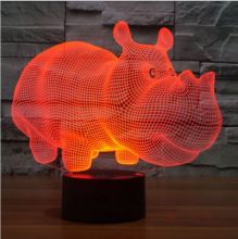 Ночник 3D Бегемотик