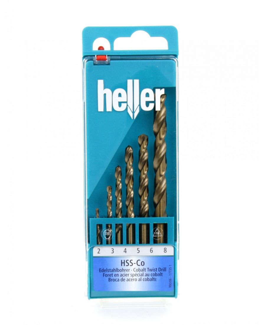 Набор свёрл по металлу Heller HSS-Co DIN 338 RN 2/3/4/5/6/8мм (6 пр.)