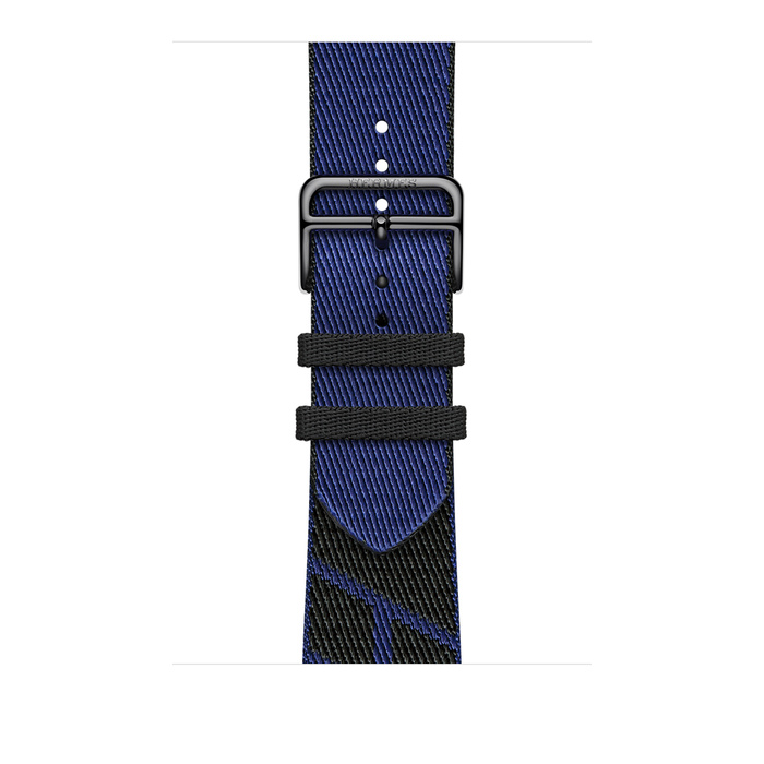 Ремешок Apple Watch Hermès Noir/Bleu Saphir Jumping Single Tour из нейлона (для корпуса 44/45 мм)