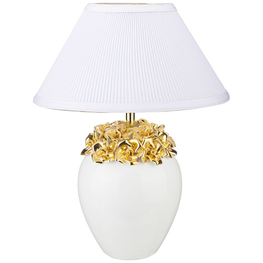 Лампа настольная "Розы", золото, h44 см.