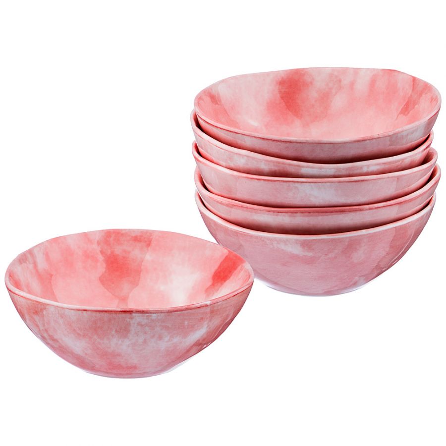 Набор салатников 6 шт. 16 см. h=6.5 см. коллекция "Парадиз" цвет: розовый закат