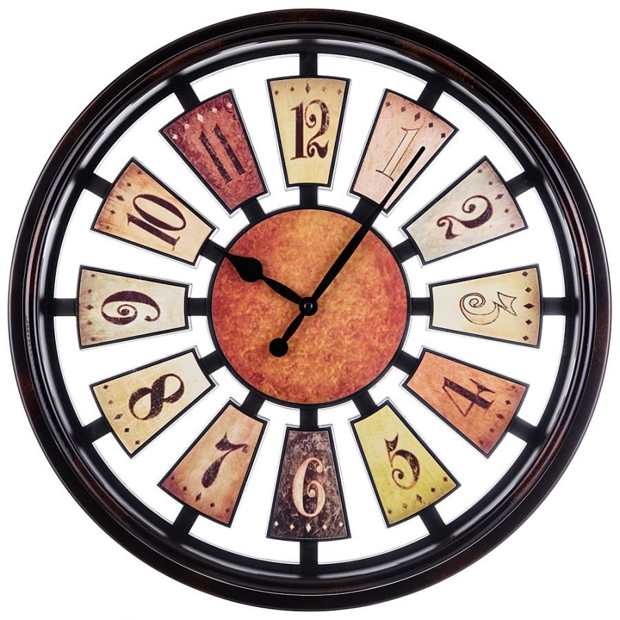 Часы настенные кварцевые "Рулетка" d=50 см., циферблат 44 см., цвет: антик