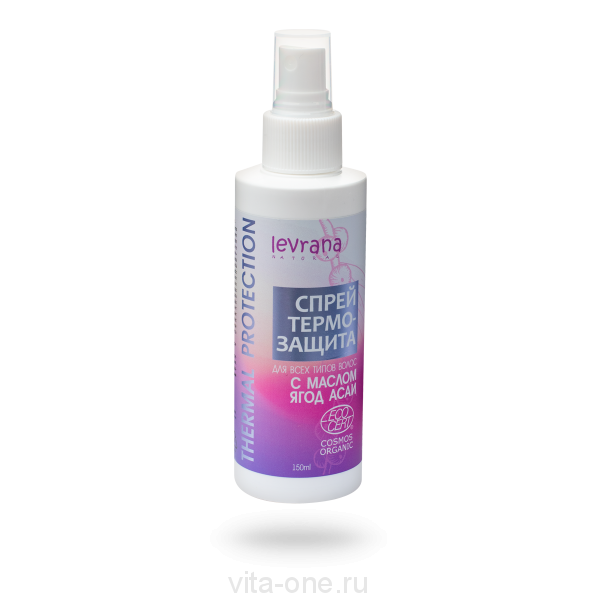 Спрей-термозащита для волос с маслом асаи Levrana 150 мл COSMOS ORGANIC