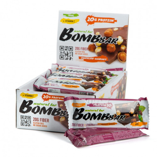 Батончики BombBar (Шоколад+фундук)