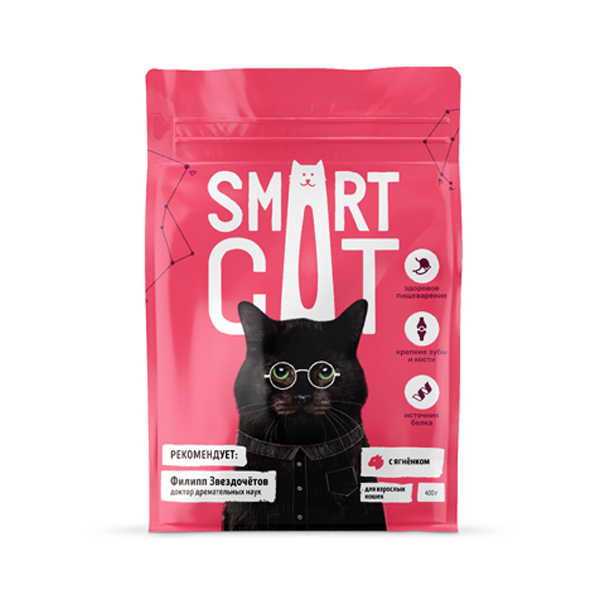 Сухой корм для кошек Smart Cat с ягненком 5 кг