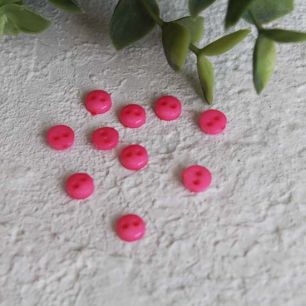 Набор мини пуговиц для творчества, Яркие розовые, 10 шт., 6 мм.