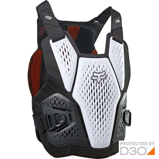 Fox Raceframe Impact SB CE D3O White жилет защитный