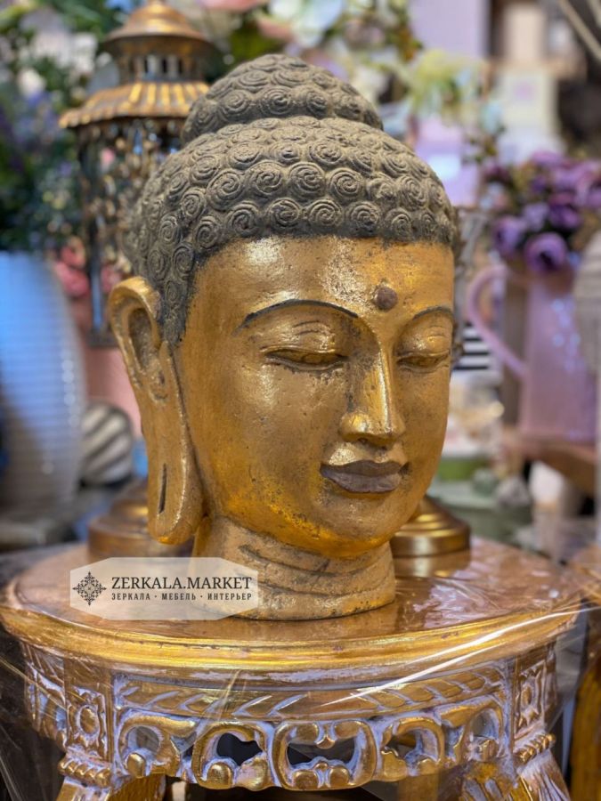 Голова Будды, 35 см, золотой