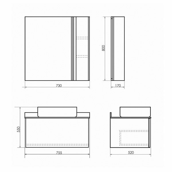 Тумба с раковиной comforty эдинбург 75 бетон светлый