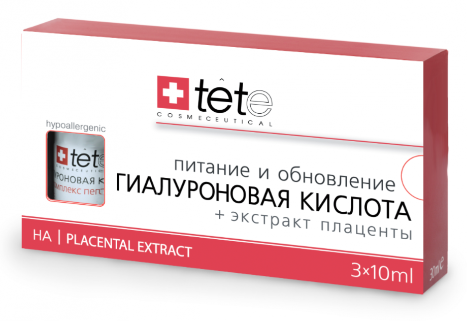 Гиалуроновая кислота и экстракт плаценты Tete cosmeceutical (Тете косметик) 3*10 мл