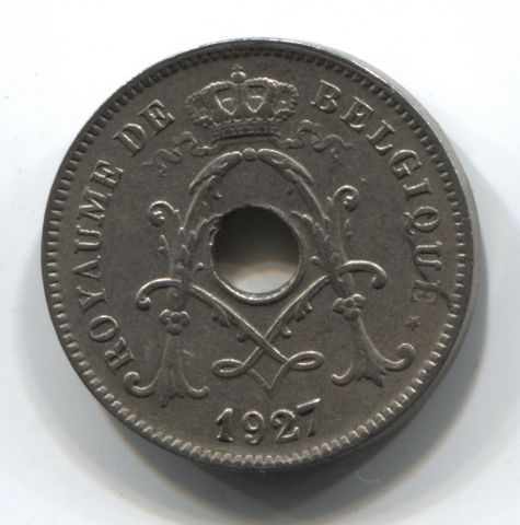 10 сантимов 1927 Бельгия BELGIQUE XF