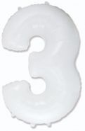 Фигура "3"  (40"/102 см), белый