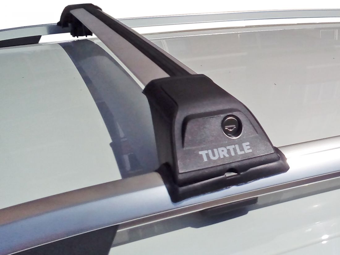 Багажник Turtle Tourmaline V1 на Skoda Karoq, серебристый, на рейлинги, производство Turtle (Турция)