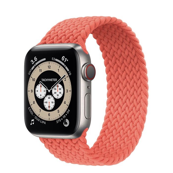 Часы Apple Watch Edition Series 6 GPS + Cellular 40mm Titanium Case with Electric Orange Braided Solo Loop