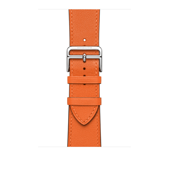 Ремешок Apple Watch Hermès Orange Swift Leather Attelage Single Tour из кожи (для корпуса 44/45 мм)