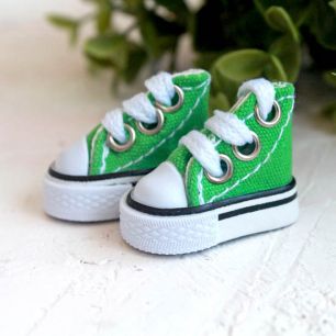 Обувь для кукол - кеды 3,5 см - зеленые