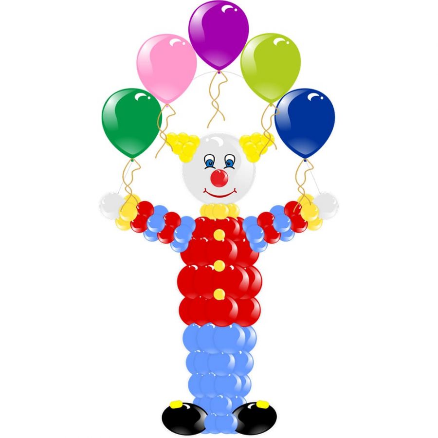 Клоун с гелиевыми шарами