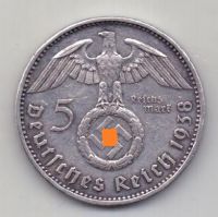 5 марок 1938 Германия AUNC Гинденбург