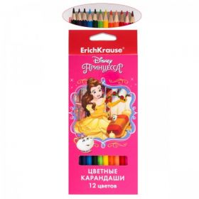 Цветные карандаши шестигранные ErichKrause "Принцессы Disney. Королевский бал" 12 цв. (арт. 43145)