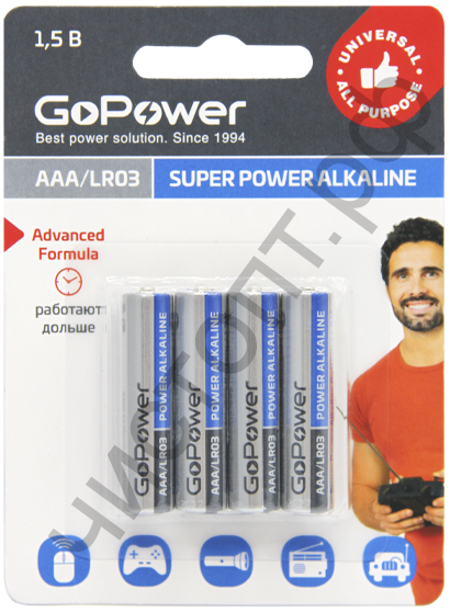 GoPower LR03 AAA BL4 Alkaline 1.5V (48)