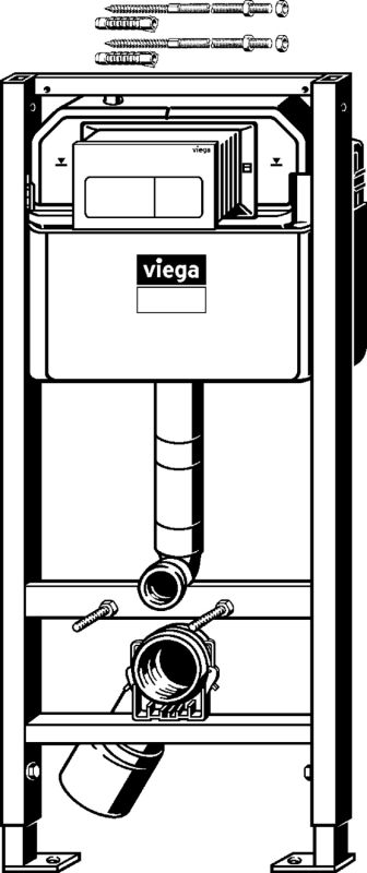 Инсталляция Viega Prevista Dry 771 997 для подвесных унитазов-биде с бачком, без клавиши смыва ФОТО