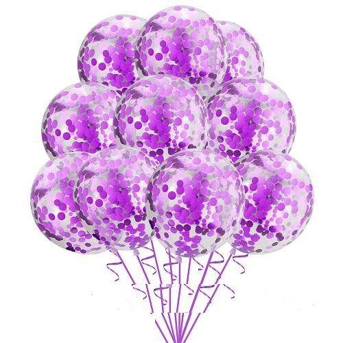 Набор шаров " Фиолетовый шик с конфетти " 10 шт
