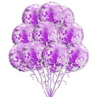 Набор шаров " Фиолетовый шик с конфетти " 10 шт