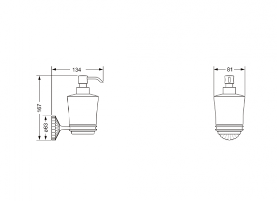 Дозатор для жидкого мыла Jorger CRONOS CRYSTAL 637.00.006 схема 2