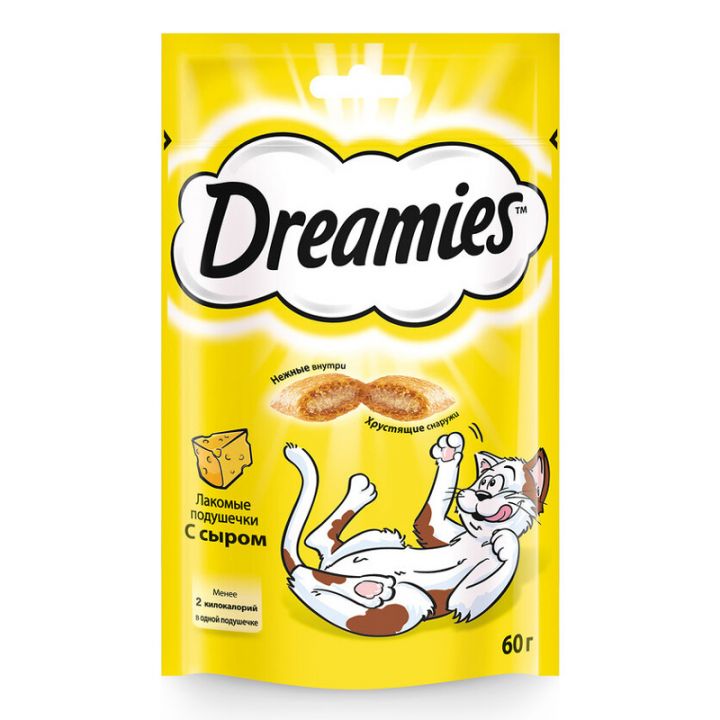 Dreamies 60г лакомые подушечки с говядиной и сыром