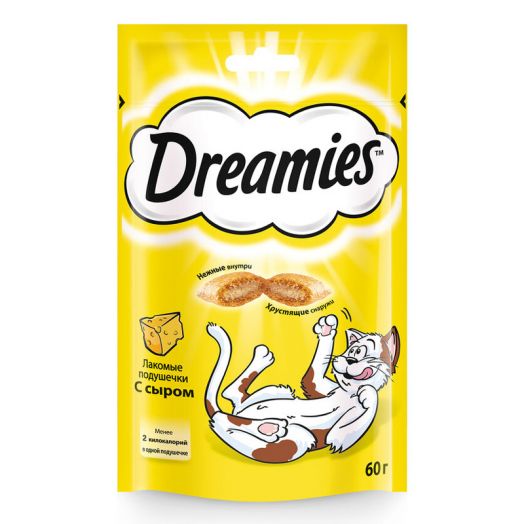 Dreamies 60г лакомые подушечки с говядиной и сыром