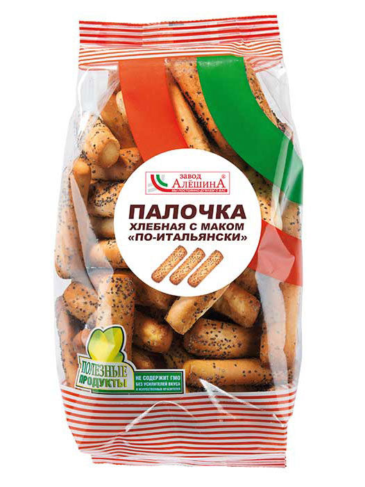 Палочка Хлебная По-итальянски с маком 220г Абакан