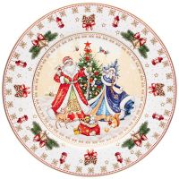 Тарелка обеденная "Дед мороз и снегурочка" 26см