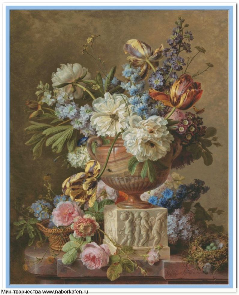 Набор для вышивания "00179 Натюрморт с цветами в алебастровой вазе"