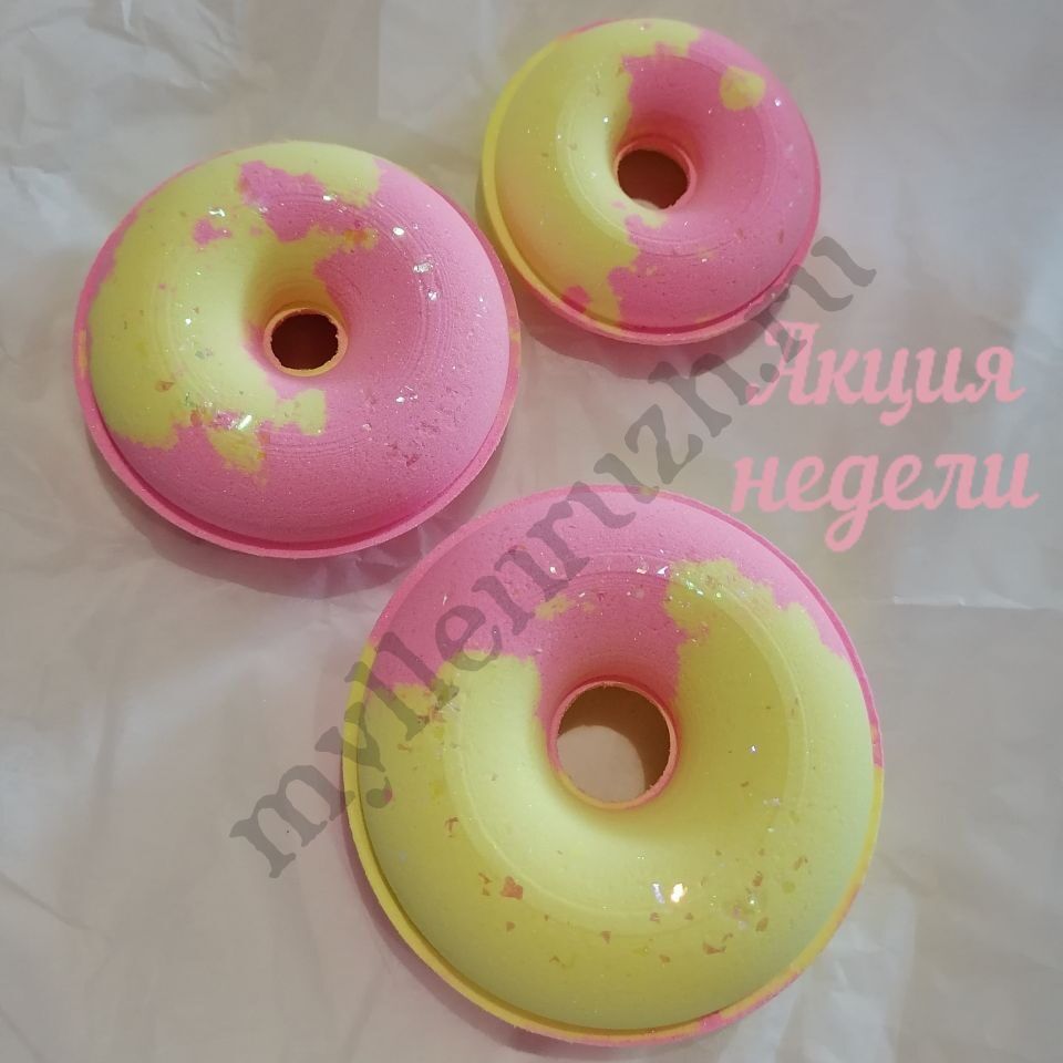 Комплект 3D форм для бомбочек Пончики 9, 8, 7 и 6 см (предварительный заказ)