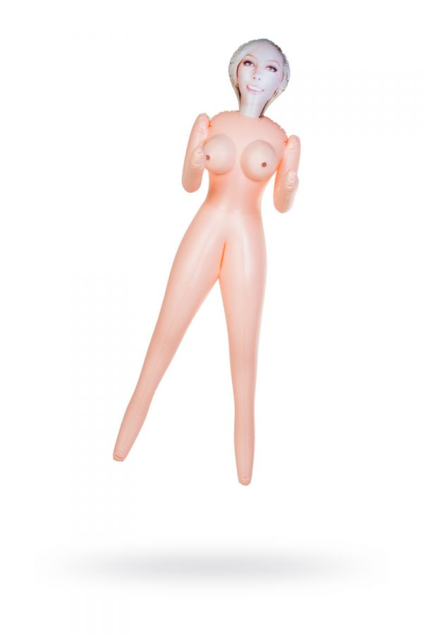 Кукла надувная CECILIA блондинка, TOYFA DOLLS-X, с двумя отверстиями, 160 см